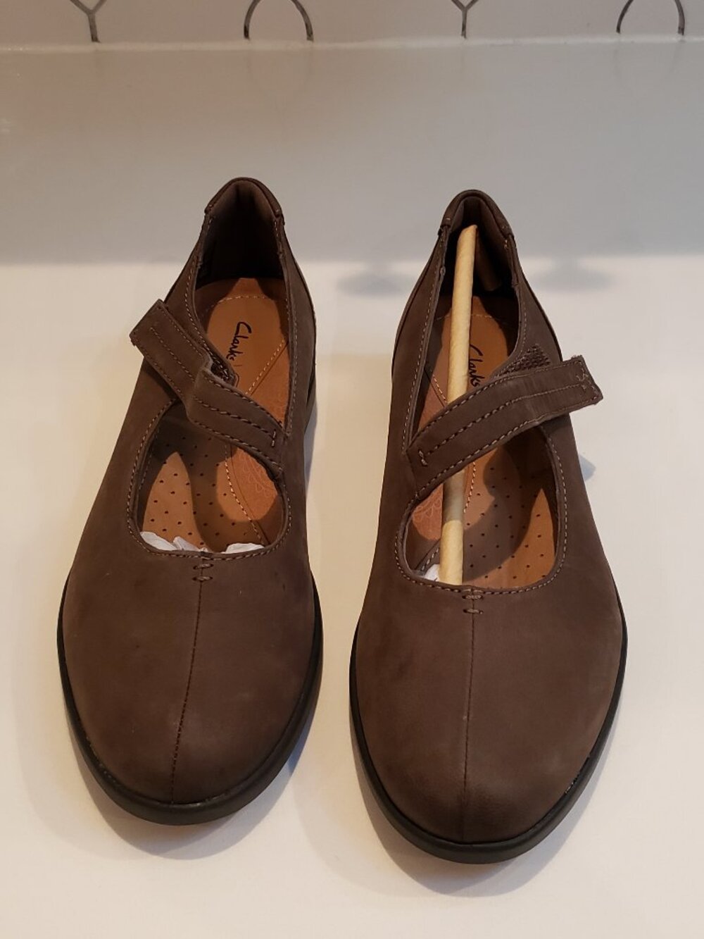 Clarks Mary Jane Tamzen Walk Size 8 Brown Leather Comfort Casual Shoes